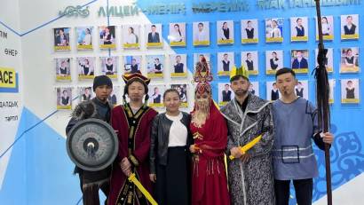 📍Жамбыл атындағы мектеп-лицейінде 2025 жылдың  22 сәуір күні «Әбіш оқулары» байқауының аудандық кезеңі өтті.